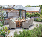 Teak Rectangle Table with 10 Chedworth Rattan Chairsgarden
